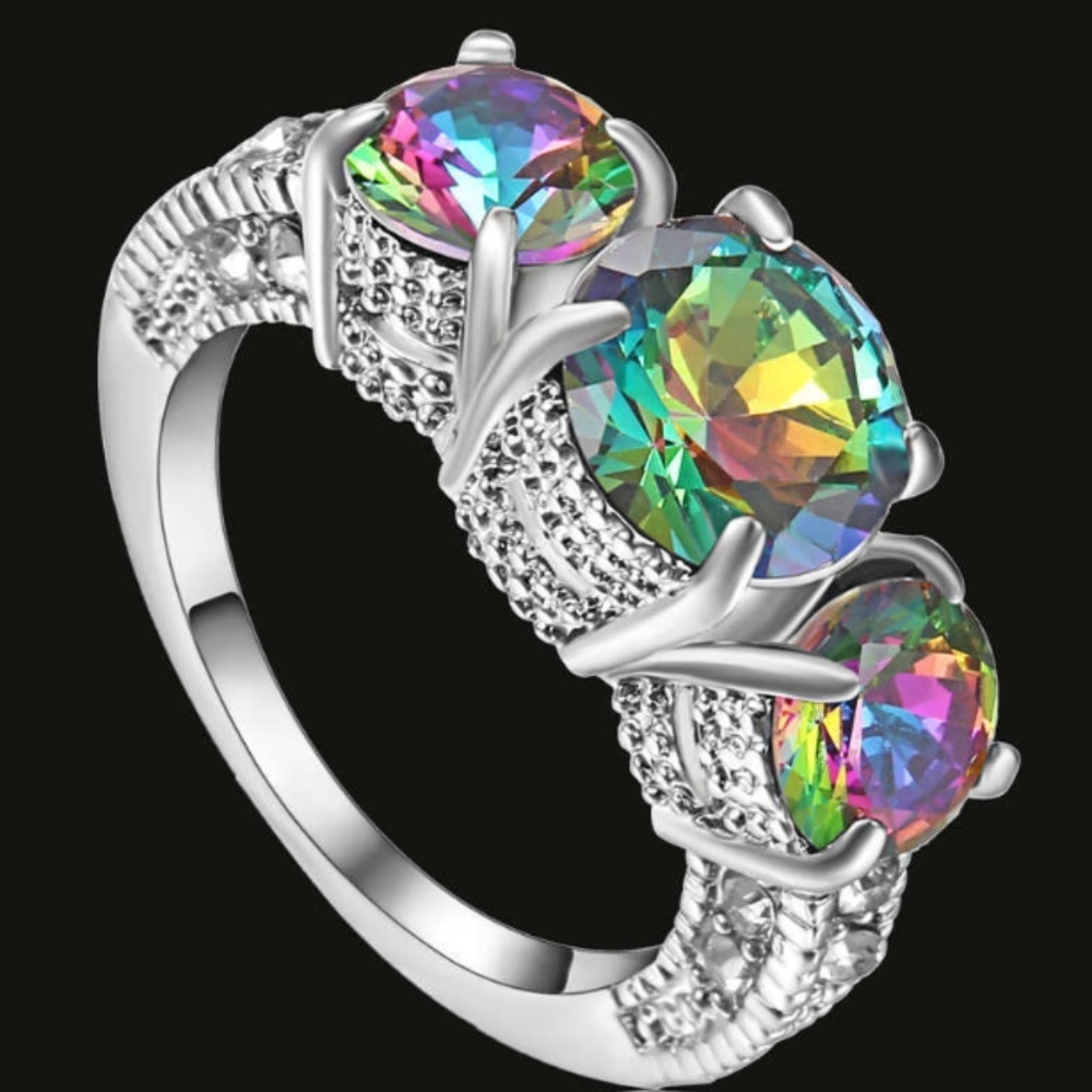 Ring 18K white gold filled